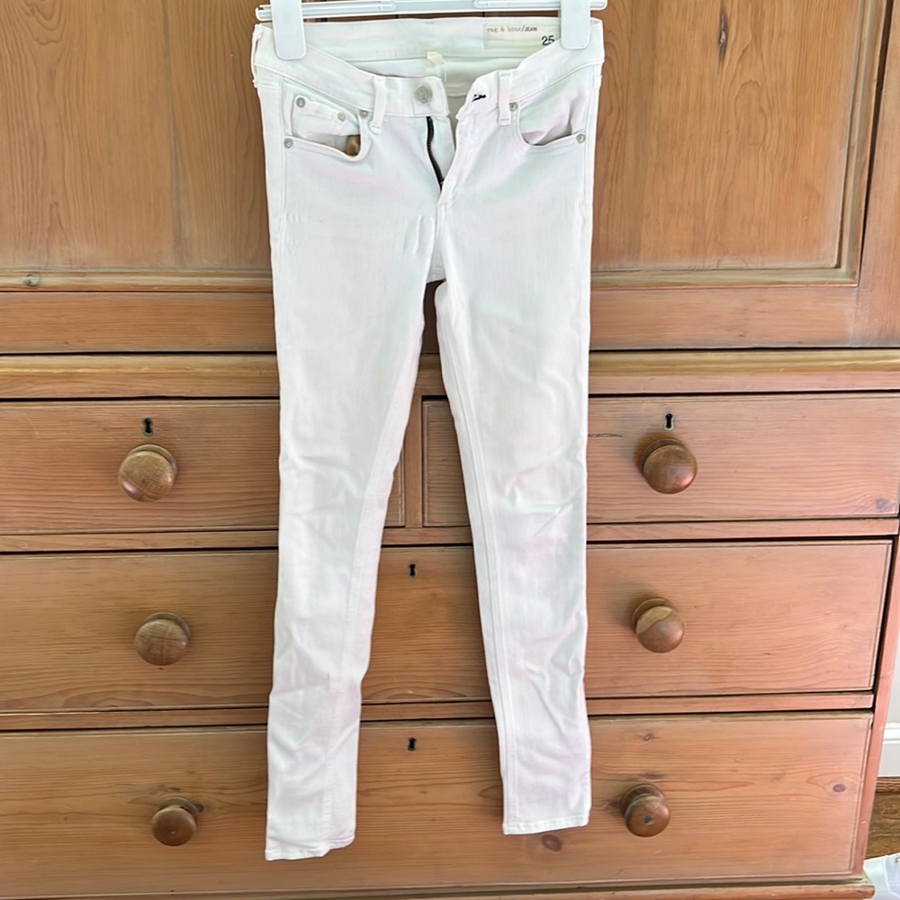Rag and bone white skinny jeans